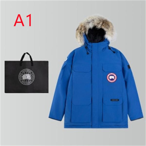 大型フラップポケットが目を引く Canada Goose カナダグース コピー ダウンジャケット ラウンドロゴ 比翼フロント仕様