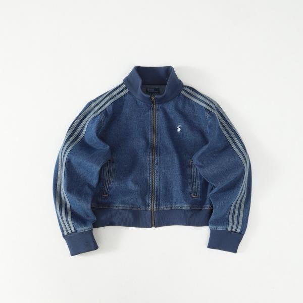 ポロラルフローレン Polo Ralph Lauren 激安 デニムジャケット メンズ レディース 2026新作 立ち襟 フルジップ 三本ライン ポニー刺繍ロゴ ウォッシュ加工 