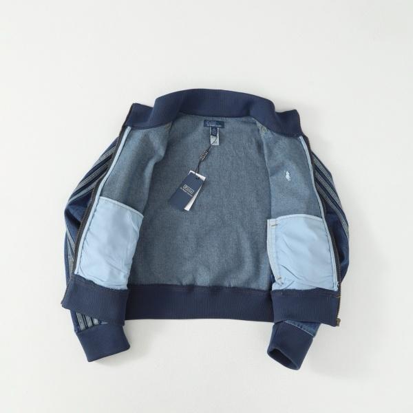 ポロラルフローレン Polo Ralph Lauren 激安 デニムジャケット メンズ レディース 2026新作 立ち襟 フルジップ 三本ライン ポニー刺繍ロゴ ウォッシュ加工 