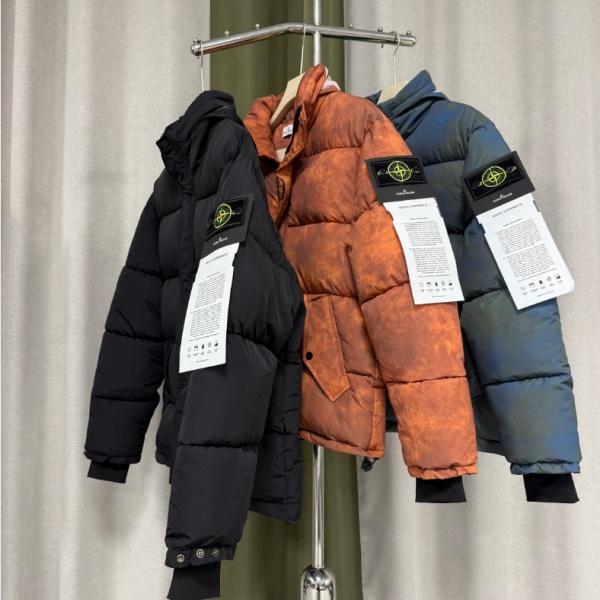 ストーンアイランド Stone Island 激安 シュプリーム Supreme コラボ 中綿ジャケット メンズ フード付き カモフラージュ柄 タイダイ染め シワ加工 厚手 防寒 防風 パファージャケット