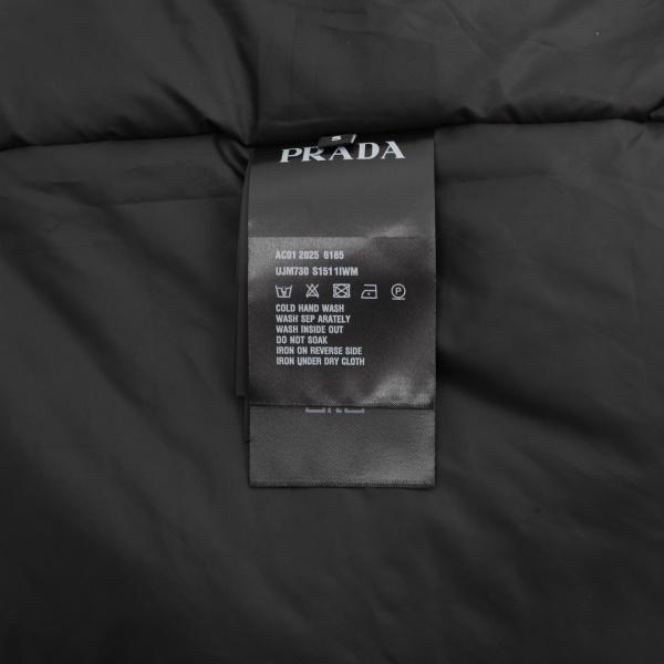 プラダ PRADA 激安 中綿ジャケット メンズ レディース レザー切替襟 三角ロゴ フルジップ 厚手 防寒 防風 ブルゾン 胸ポケット ゆったり カジュアル 秋冬 アウター