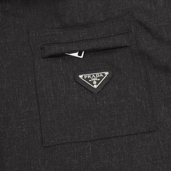プラダ PRADA 激安 中綿ジャケット メンズ レディース レザー切替襟 三角ロゴ フルジップ 厚手 防寒 防風 ブルゾン 胸ポケット ゆったり カジュアル 秋冬 アウター