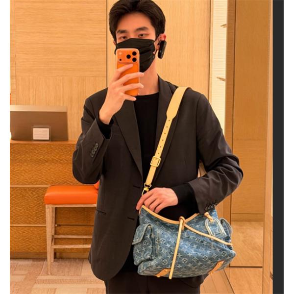 上品❤2026 LV ルイヴィトンショルダーバッグコピー デニム キャリーオール 2WAY ハンドバッグ  大容量