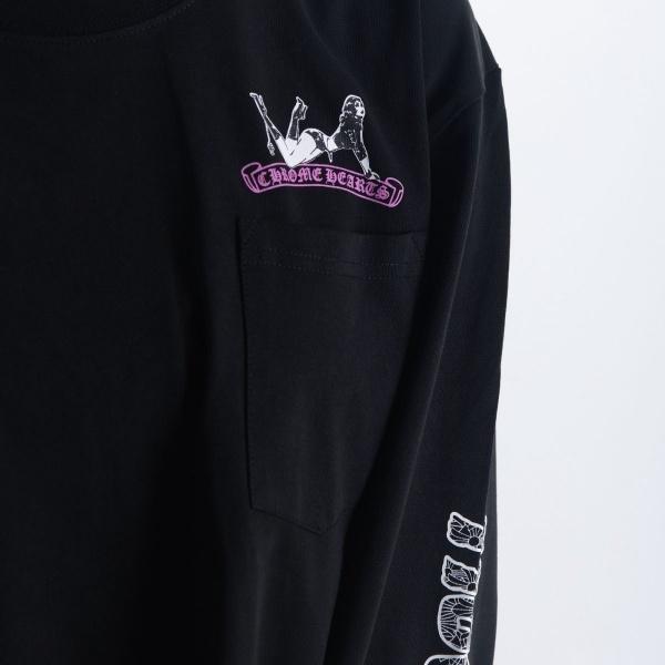 クロムハーツChrome Hearts激安Deadlyコラボ長袖Tシャツレディース女神プリントクロス柄バックプリントゆったりストリート