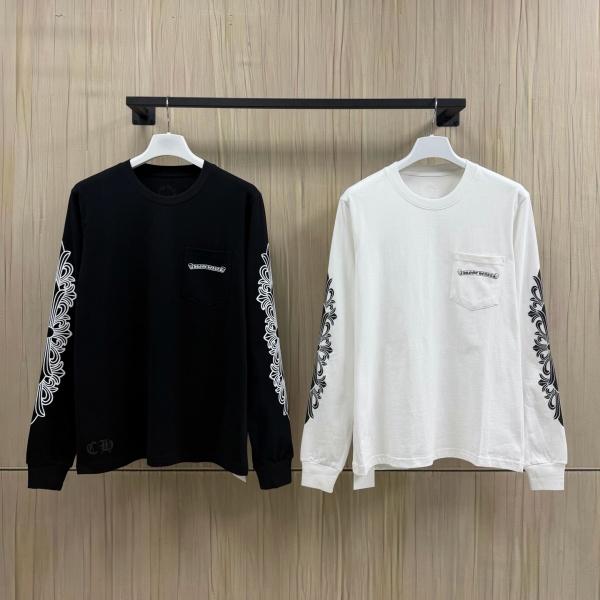 クロムハーツChrome Hearts激安ASPEN限定長袖Tシャツ男女兼用卷物ロゴバックプリント落ち肩ゆったりストリート