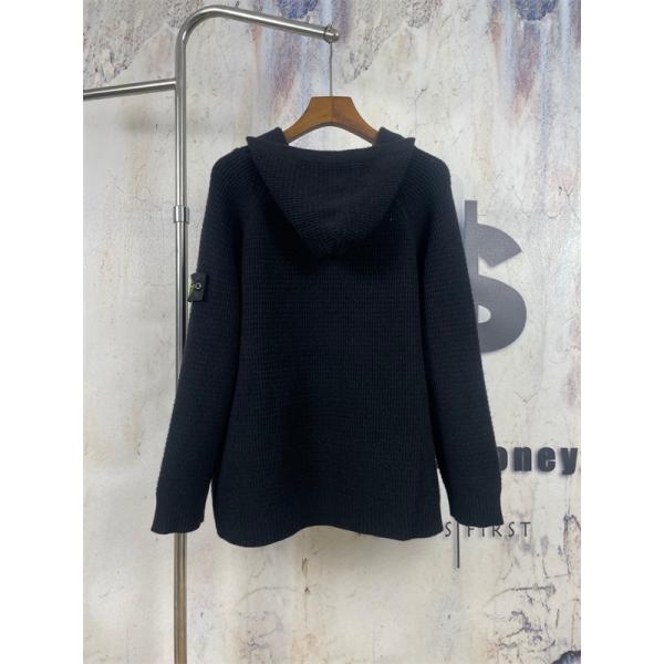 秋冬定番ワッフル編み STONE ISLAND ストーンアイランド コピー ニットカーディガン グレー系3色フード付き