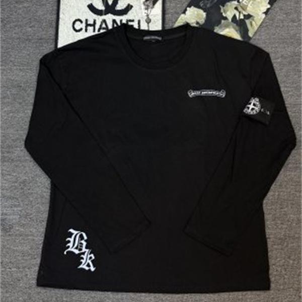 存在感あるバックプリント STONE ISLAND × CHROME HEARTS ストーンアイランド×クロムハーツ コピー ロンT 男女兼用カジュアル