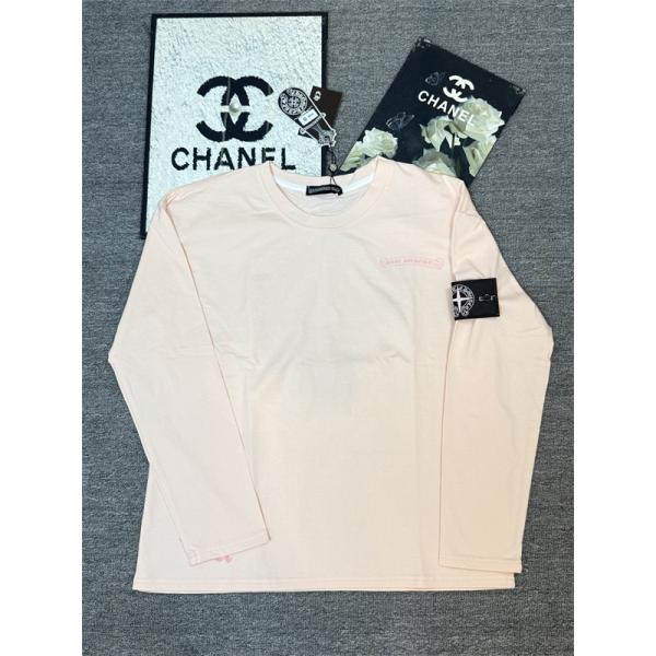 存在感あるバックプリント STONE ISLAND × CHROME HEARTS ストーンアイランド×クロムハーツ コピー ロンT 男女兼用カジュアル