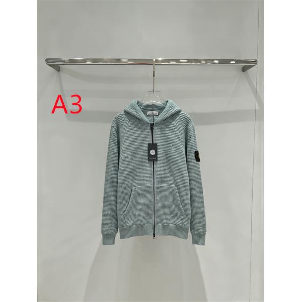 秋冬の定番3色展開 STONE ISLAND ストーンアイランド コピー ニットパーカー ワッフル編みフルジップ