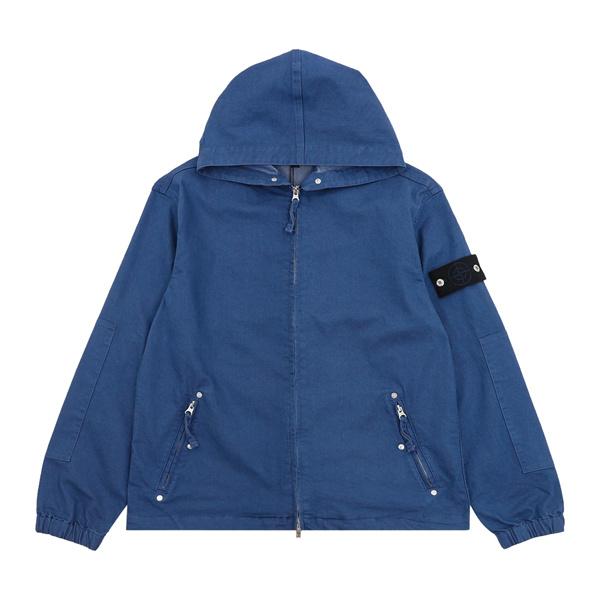 春秋の街歩きに最適 STONE ISLAND ストーンアイランド コピー ナイロンジャケット フード付き黒カーキブルー