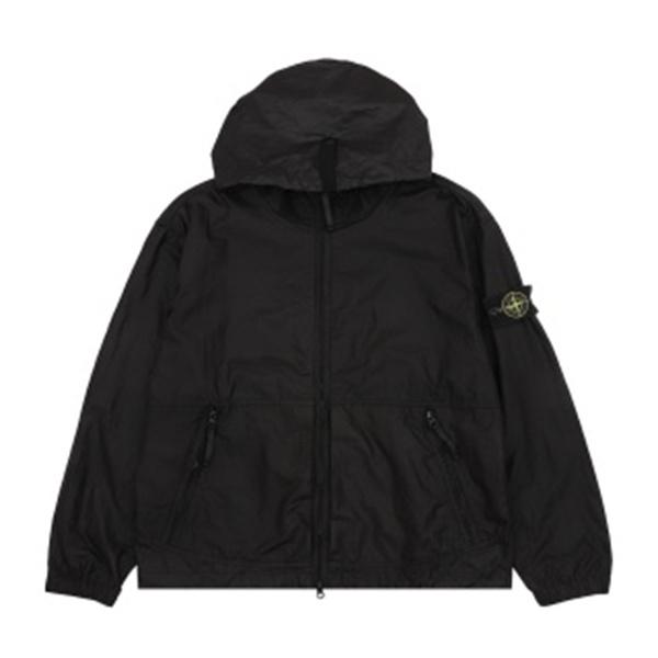 春秋の街歩きに最適 STONE ISLAND ストーンアイランド コピー ナイロンジャケット フード付き黒カーキブルー