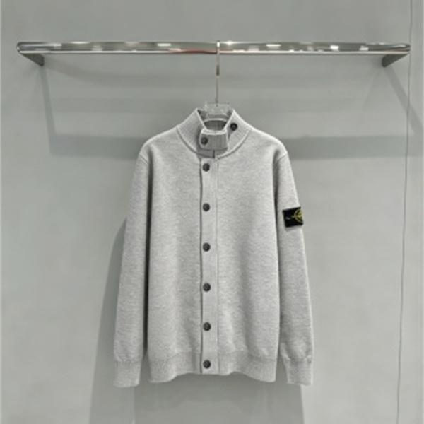 首元までおしゃれに決まる STONE ISLAND ストーンアイランド コピー ボタンニットジャケット グレー黒2色首元までおしゃれに決まる STONE ISLAND ストーンアイランド コピー ボタンニットジャケット グレー黒2色