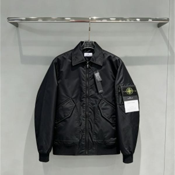 黒とチャコールで楽しむ STONE ISLAND ストーンアイランド コピー ナイロン風ジャケット 光沢素材春秋アウター