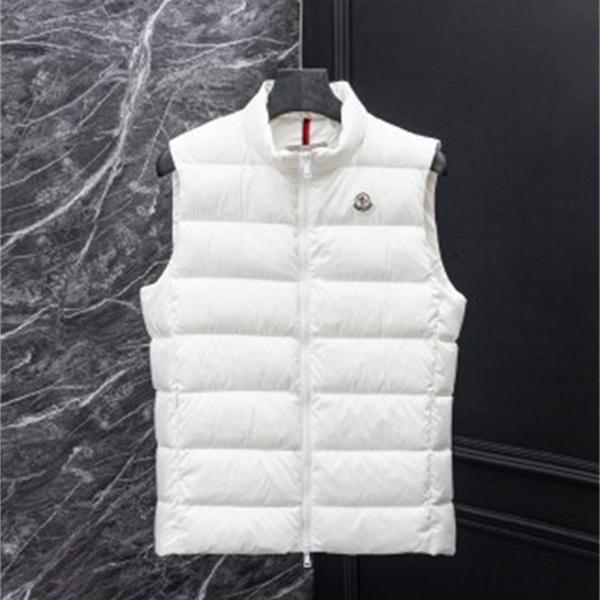 冬の定番モノトーン MONCLER モンクレール コピー ダウンベスト 立ち襟ロゴワッペン付き