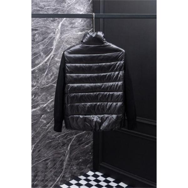 上品なホワイト MONCLER モンクレール コピー ニット切替ダウンブルゾン スタンドカラー秋冬アウター