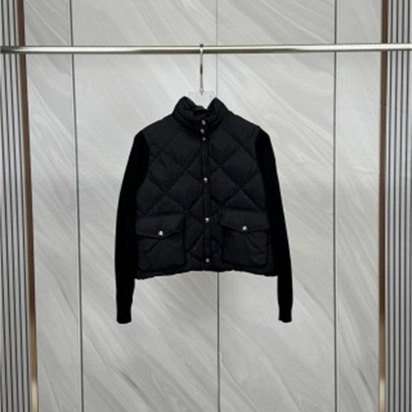 優しいピンクが映える MONCLER モンクレール コピー ニット切替ダウンブルゾン 秋冬レディース