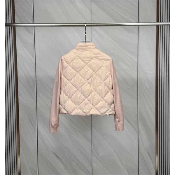 優しいピンクが映える MONCLER モンクレール コピー ニット切替ダウンブルゾン 秋冬レディース