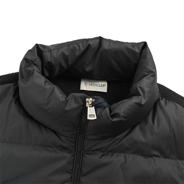 白ラインが映える MONCLER モンクレール コピー ハイブリッドダウンブルゾン ニット袖ジップアップ