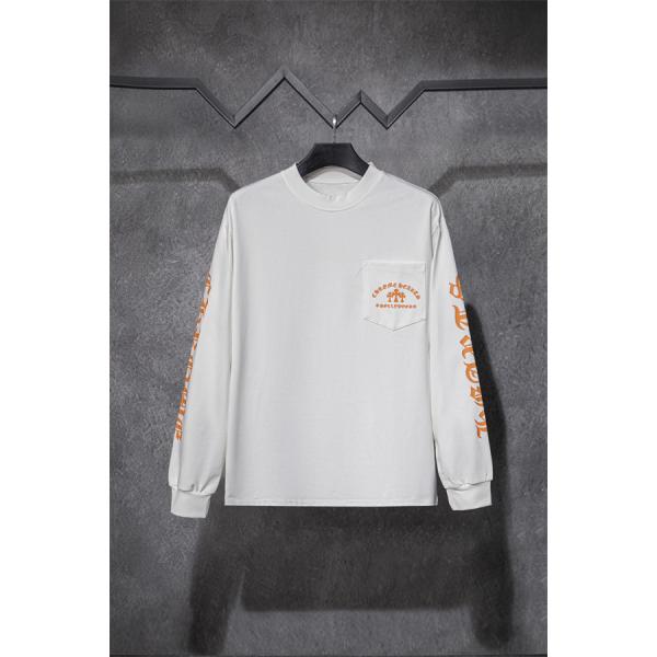 オレンジロゴが映える CHROME HEARTS クロムハーツ コピー 長袖Tシャツ ブラック・ホワイト