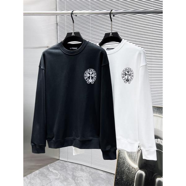 白地に映えるゴシックロゴ CHROME HEARTS クロムハーツ コピー 長袖トレーナー 秋冬ストリート