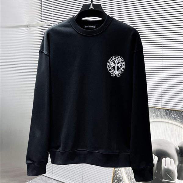 白地に映えるゴシックロゴ CHROME HEARTS クロムハーツ コピー 長袖トレーナー 秋冬ストリート
