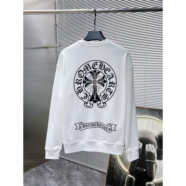 白地に映えるゴシックロゴ CHROME HEARTS クロムハーツ コピー 長袖トレーナー 秋冬ストリート