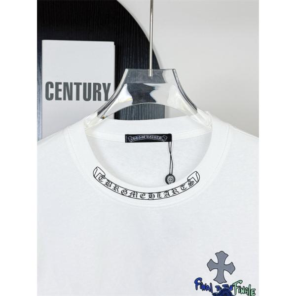 白×ネイビーの個性派 CHROME HEARTS クロムハーツ コピー ロングスリーブTシャツ 袖クロス柄