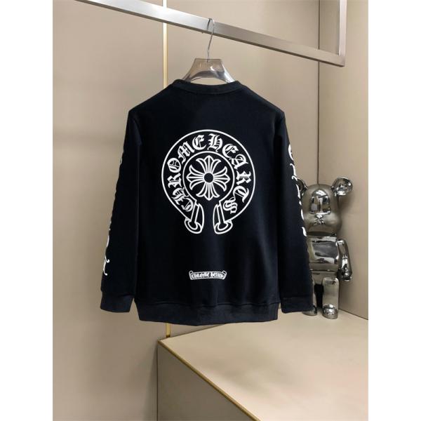 袖ロゴが映える CHROME HEARTS クロムハーツ コピー スウェットトレーナー 白黒2色クロス柄