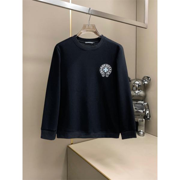 白×水色のアートデザイン CHROME HEARTS クロムハーツ コピー 長袖トレーナー バックロゴ入り