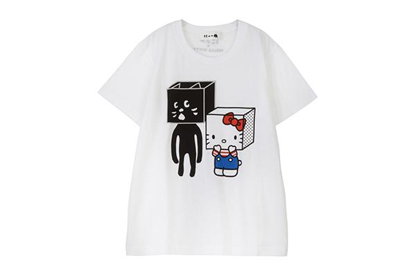 「にゃー」×ハローキティのコラボTシャツ - ふたりが”はこ”の形になって登場 