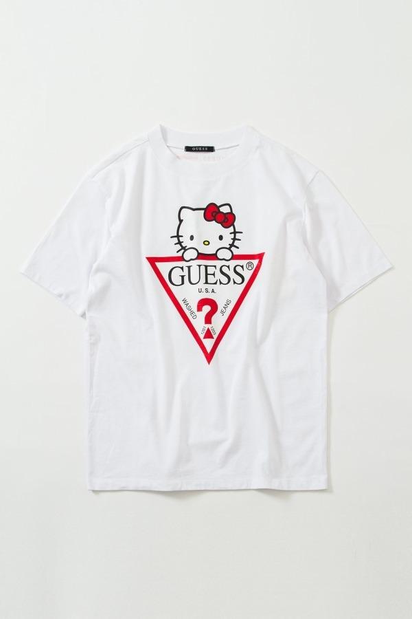 GUESS×ハローキティのコラボアイテム、ロゴとグラフィックをプリントしたTシャツなど コピー