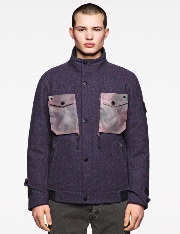 ストーンアイランド×ハリスツイードのジャケットコート、“気温で色が変化”する着脱可能なフード付 コピー