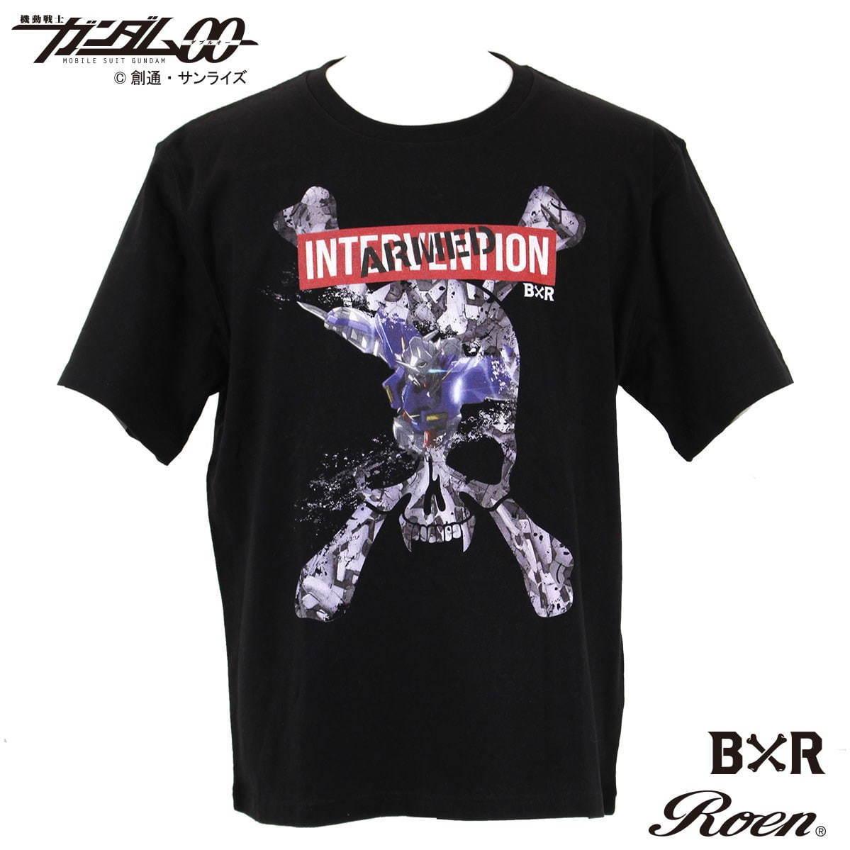 ロエン×バンダイ「B×R」アニメ『機動戦士ガンダム00』Tシャツ、ガンダムエクシアがスカルを切り裂く コピー