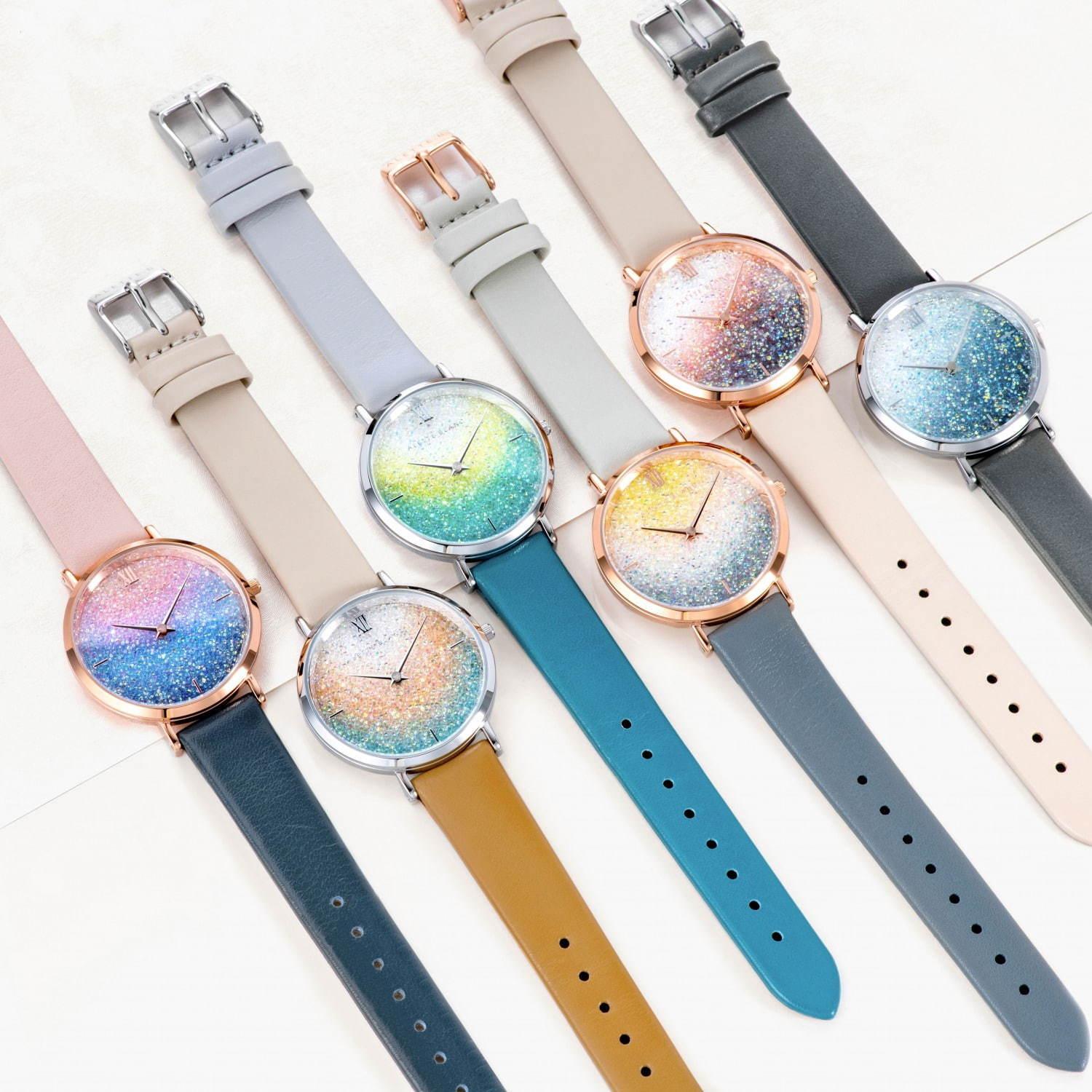 アレットブランの腕時計「ムーンフラワー」に新色、“キラキラ”スワロフスキーのグラデカラー コピー