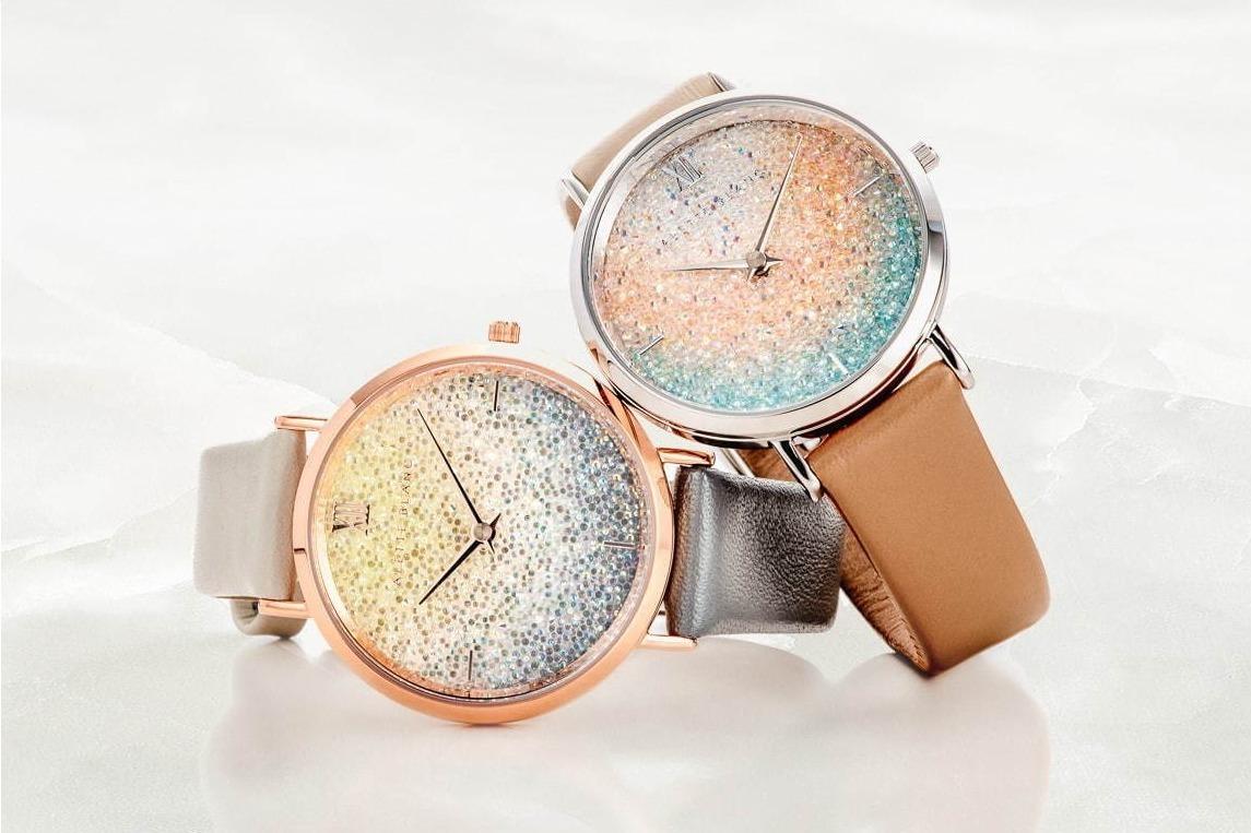 アレットブランの腕時計「ムーンフラワー」に新色、“キラキラ”スワロフスキーのグラデカラー 