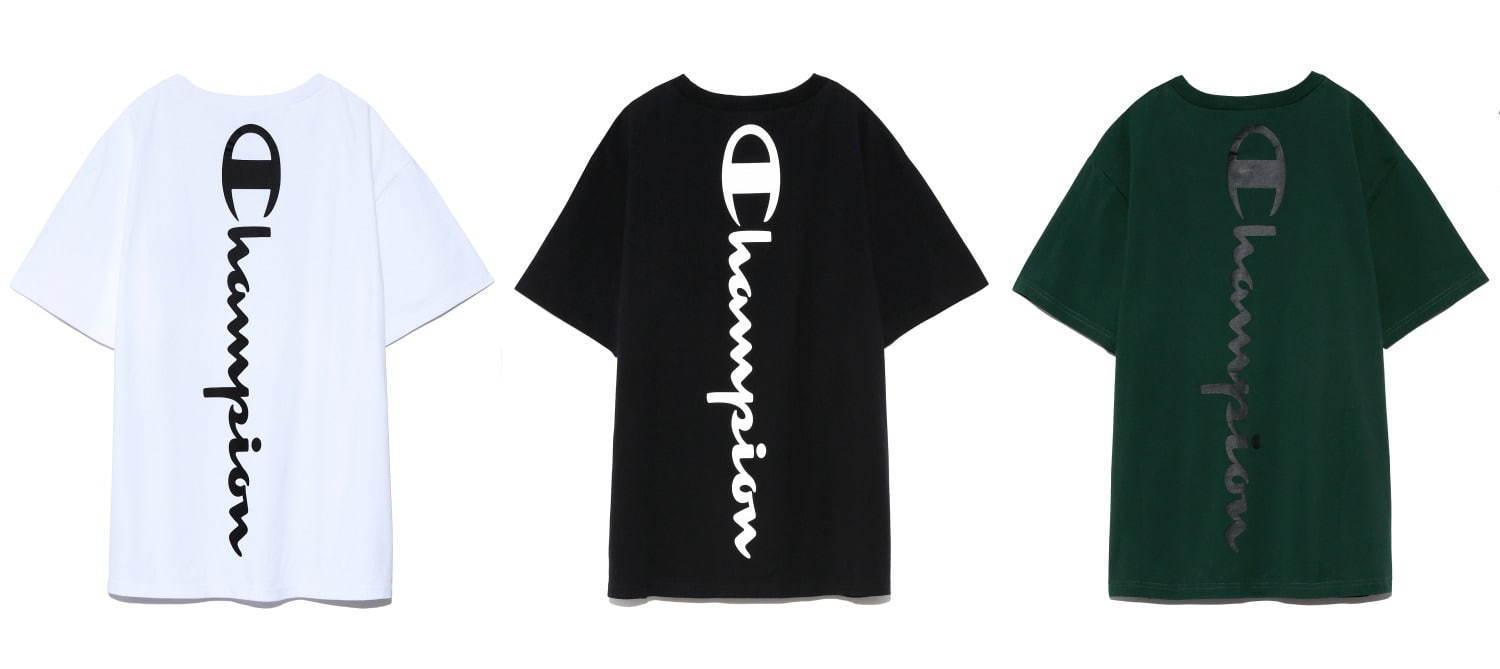 フレイ アイディー×チャンピオンのTシャツ＆ワンピース、袖や背面にロゴを配して コピー