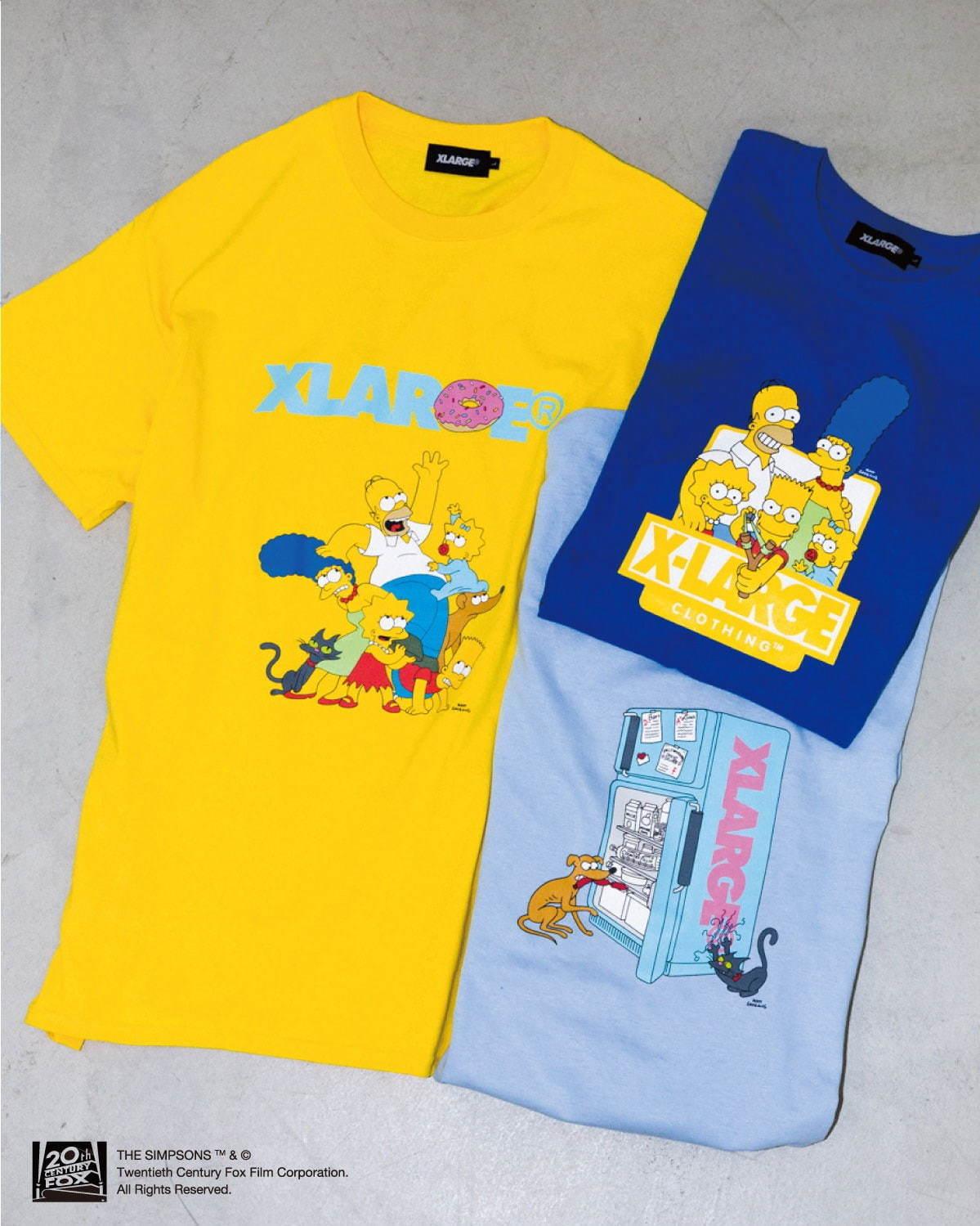 シンプソンズ×XLARGEのTシャツ、シンプソンズ一家が勢揃いしたグラフィックを配して コピー