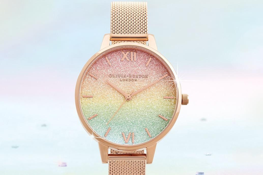 オリビア・バートン“60年代”着想の新作腕時計、レトロなレインボーグリッターや花柄の文字盤 