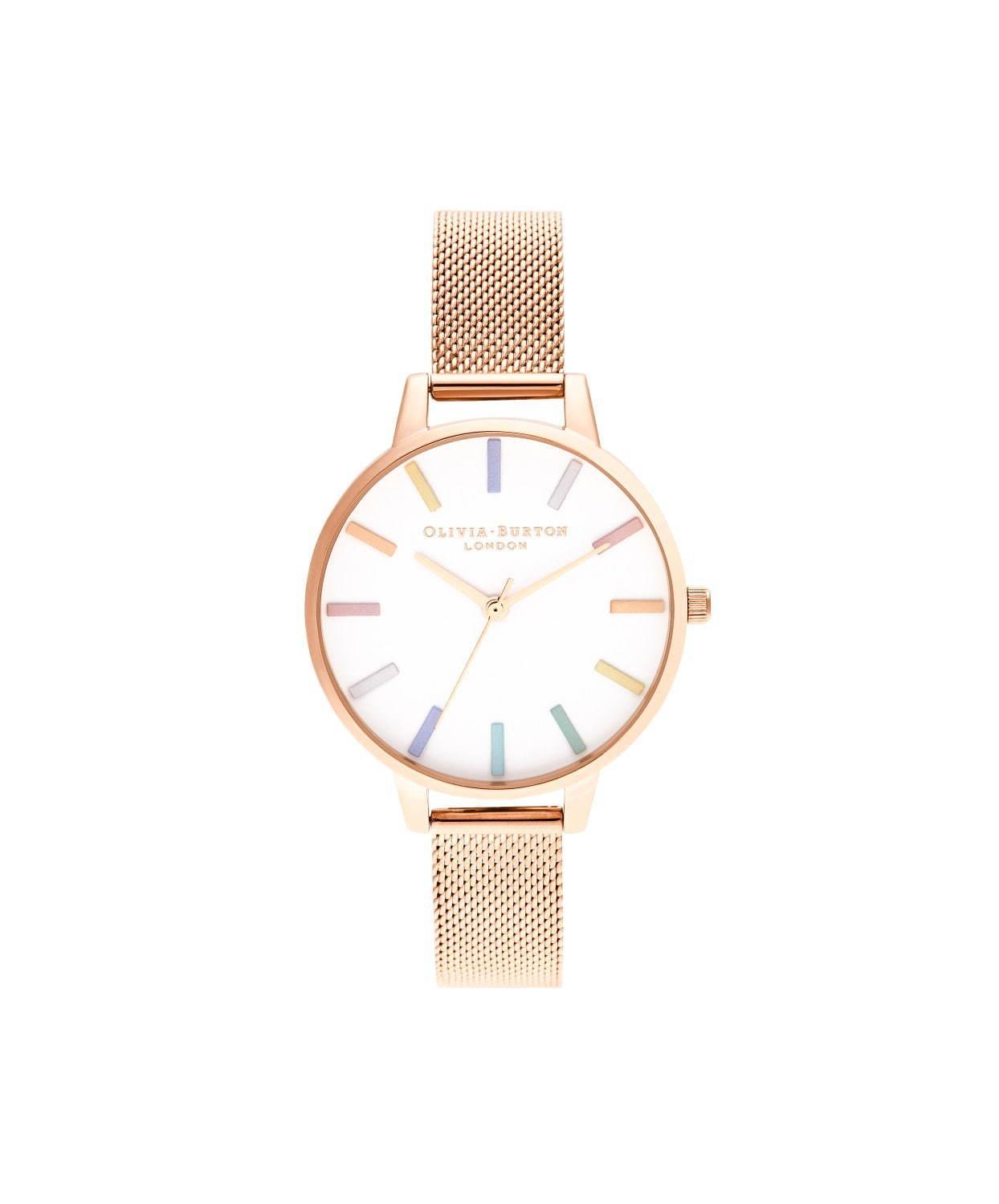 オリビア・バートン“60年代”着想の新作腕時計、レトロなレインボーグリッターや花柄の文字盤 コピー