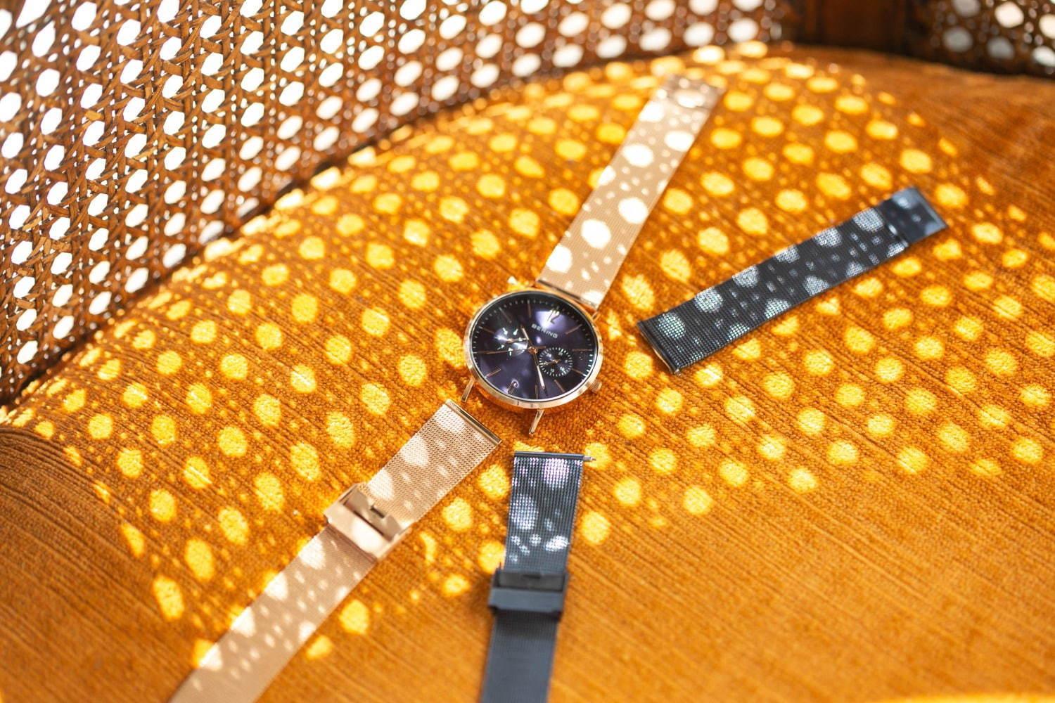 ベーリング“ストラップを変えられる”腕時計「チェンジズ」新色、ローズゴールド×ネイビーで コピー