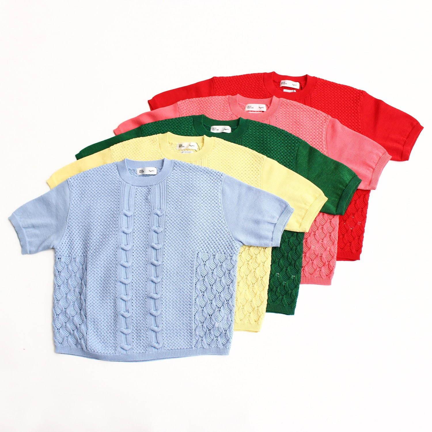 パスザバトン×米富繊維のカラフルサマーニット - 全11色展開、Tシャツのように着回す夏ニット コピー