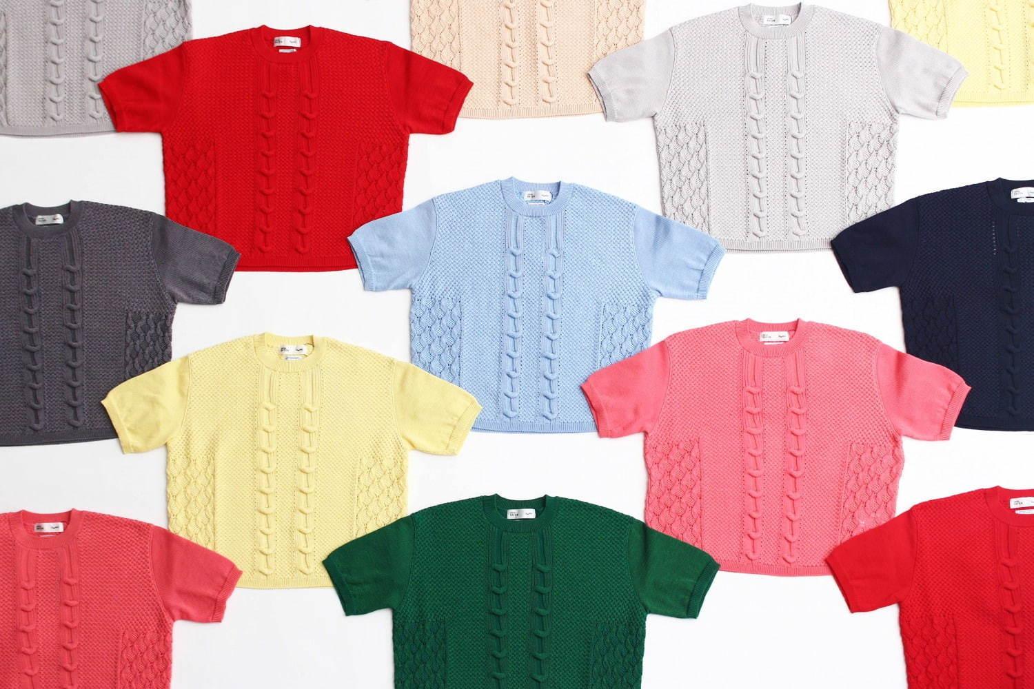 パスザバトン×米富繊維のカラフルサマーニット - 全11色展開、Tシャツのように着回す夏ニット コピー