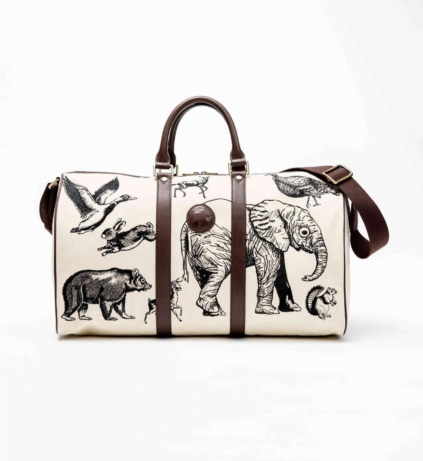 ハンティング・ワールドから象やウサギなど“動物”刺繍のバッグ、米アーティストとコラボ コピー