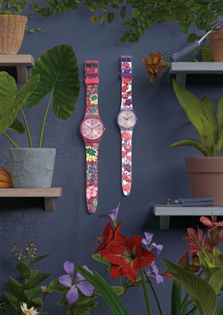 スウォッチ“レトロ＆ポップ”な草花を描いた腕時計「ラブリーガーデン コレクション」 コピー