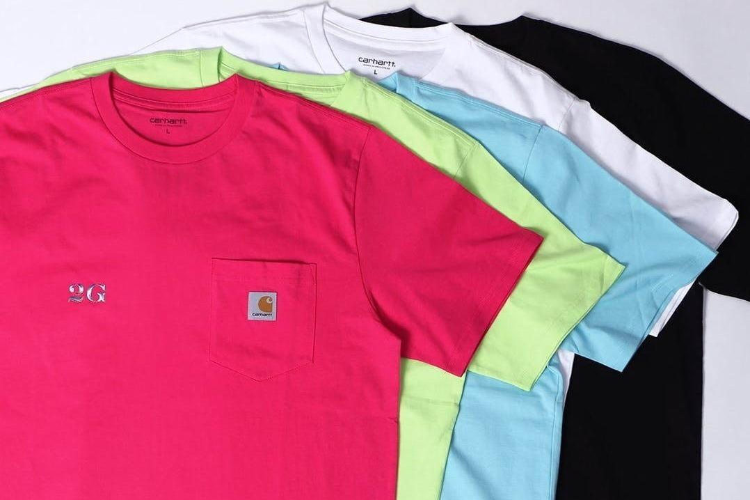 カーハート WIP×「2G」空山基デザインのロゴを配したTシャツ、スイコックとのコラボサンダルも 