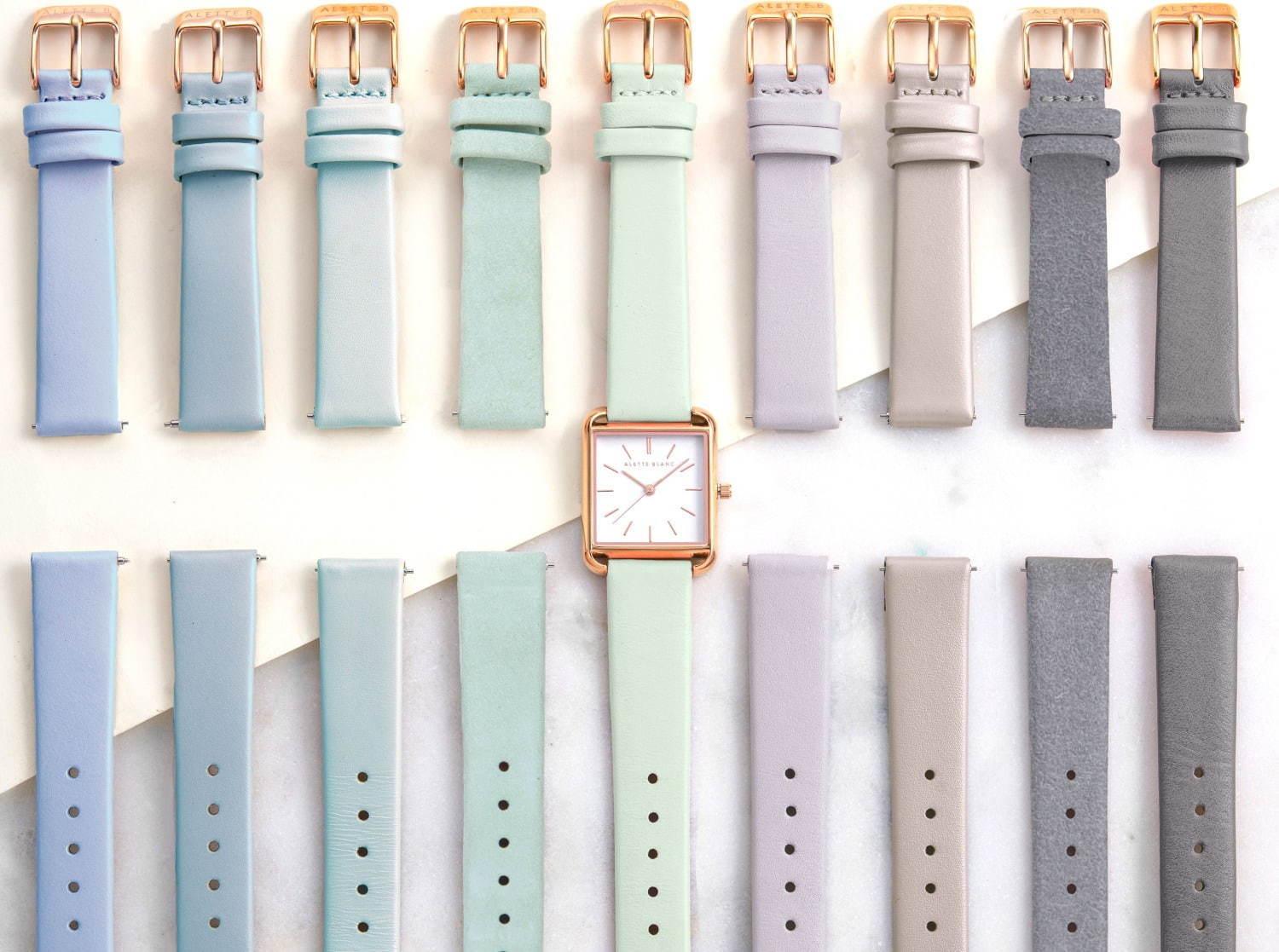 アレットブラン“33色”から選べる腕時計「パレットスクエアコレクション」ワンタッチで付け替え可能 コピー