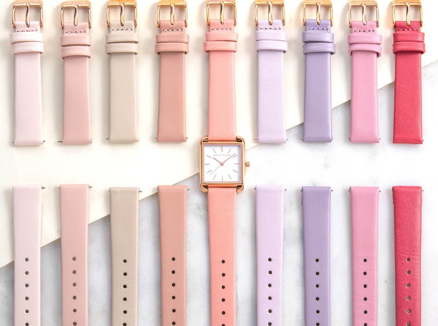 アレットブラン“33色”から選べる腕時計「パレットスクエアコレクション」ワンタッチで付け替え可能 コピー