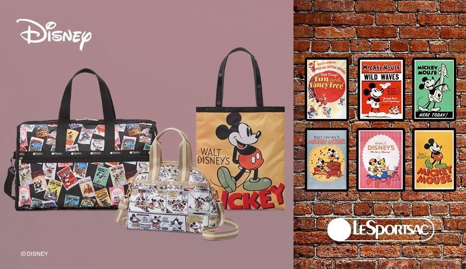 レスポートサック「ミッキーマウス」ヴィンテージポスター＆コミックモチーフのバッグやポーチ コピー