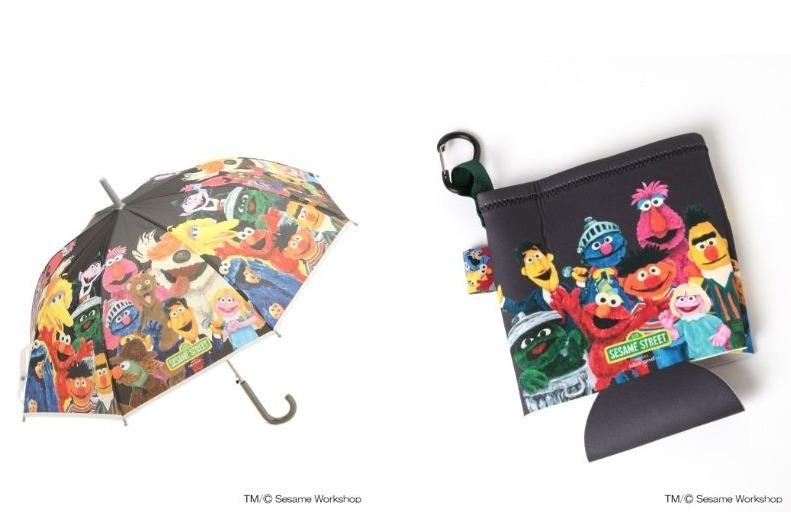 ニコアンド×セサミストリート、エルモやクッキーモンスターなどを描いたビニール傘やステンレスボトル 