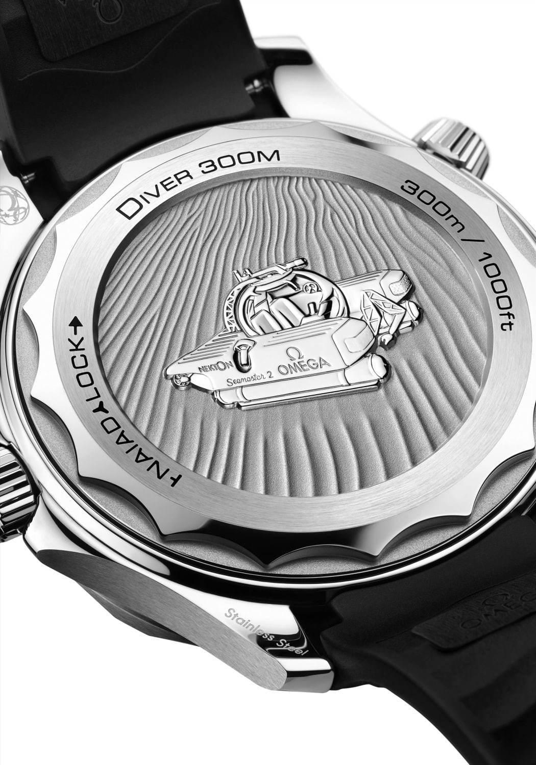 オメガの腕時計「シーマスター ダイバー300M」新作、波模様のダイアル&“潜水艇”刻印ケース コピー オメガの腕時計「シーマスター ダイバー300M」新作、波模様のダイアル&“潜水艇”刻印ケース コピー